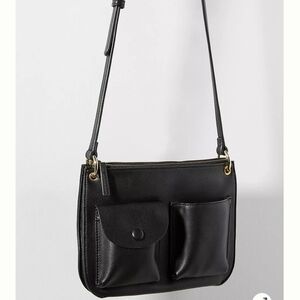 By Anthropologie Charlize Utility Convertible Crossbody Pouches Bag Solid Black